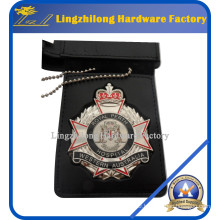 Metal Material and Badge & Emblem Leather Badge Wallet